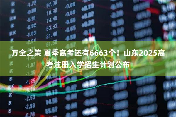 万全之策 夏季高考还有6663个！山东2025高考注册入学招生计划公布